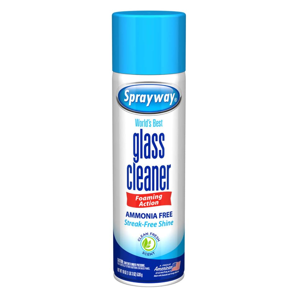 Sprayway is worlds best glass cleaner for ammonia free streak-free shine with clean fresh scent - aerosol spray can 