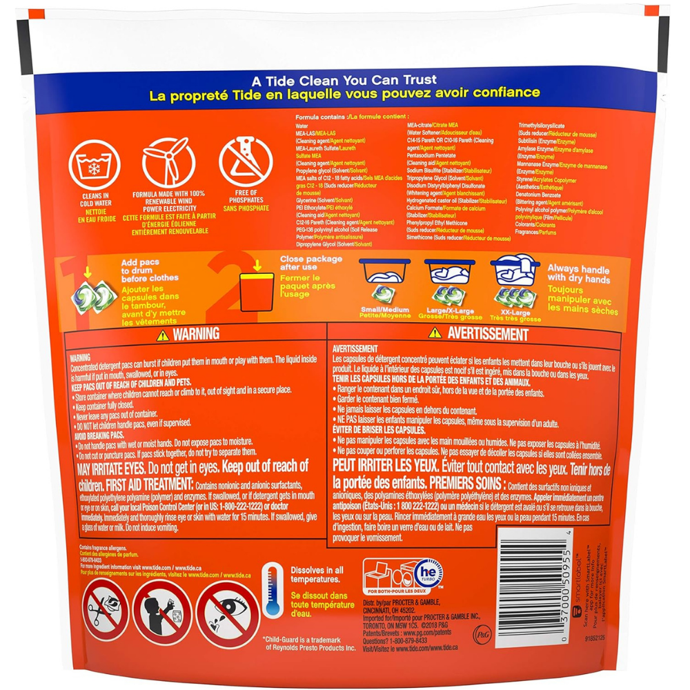 Tide pods for a tide clean laundry experience you can trust. 