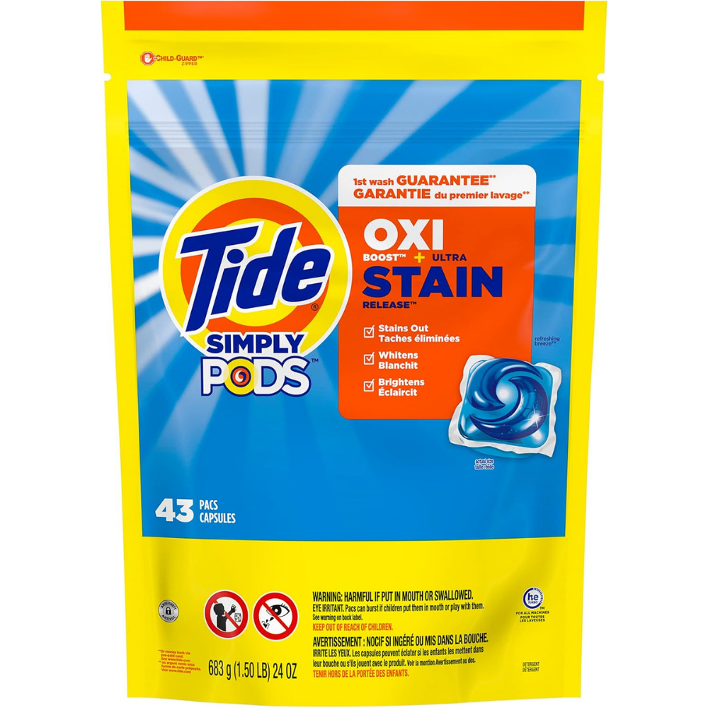 Tide Simply Pods laundry detergent with Oxi Boost and ultra stain release 